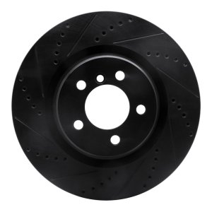 Land Rover Range Rover Brake Rotor (1) - Front Left - R1 Concepts - Drilled & Slotted - Black - `06-`12